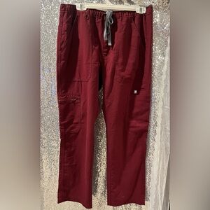 Figs Women’s Highwasted Isabel Wide leg Red Scrub Pants